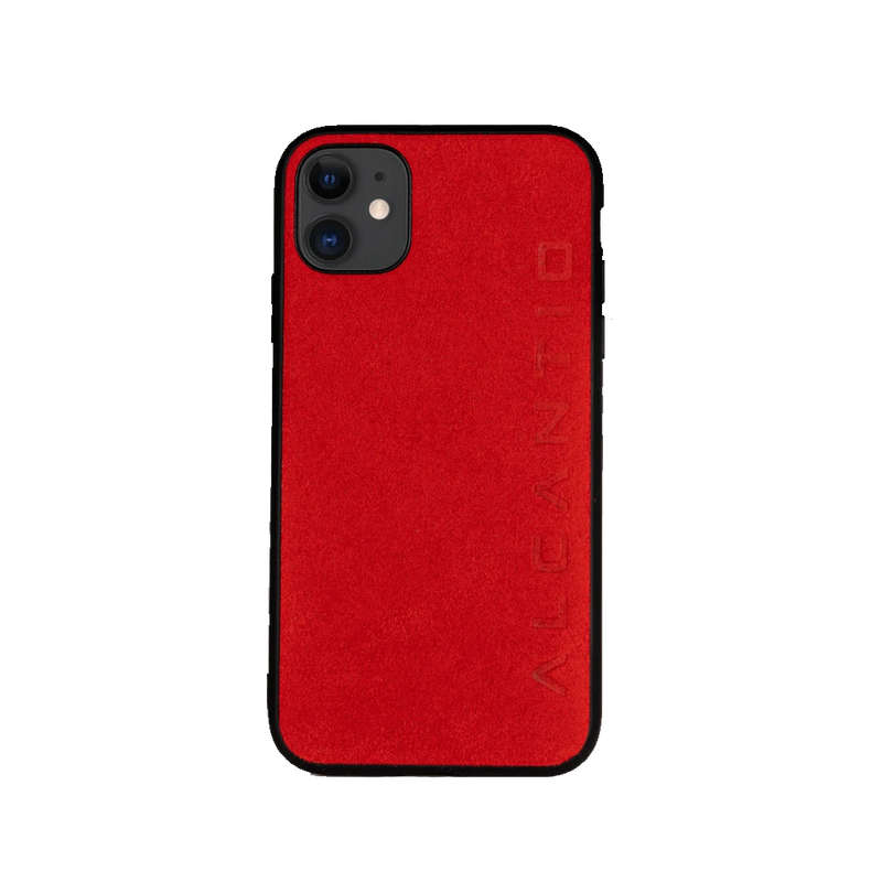 Alcantio | iPhoneskal | iPhonefodral | Mobilskal | Lyx | Alcantara | iPhone12 | iPhone 12 Pro | Röd | Rött | Unicolore